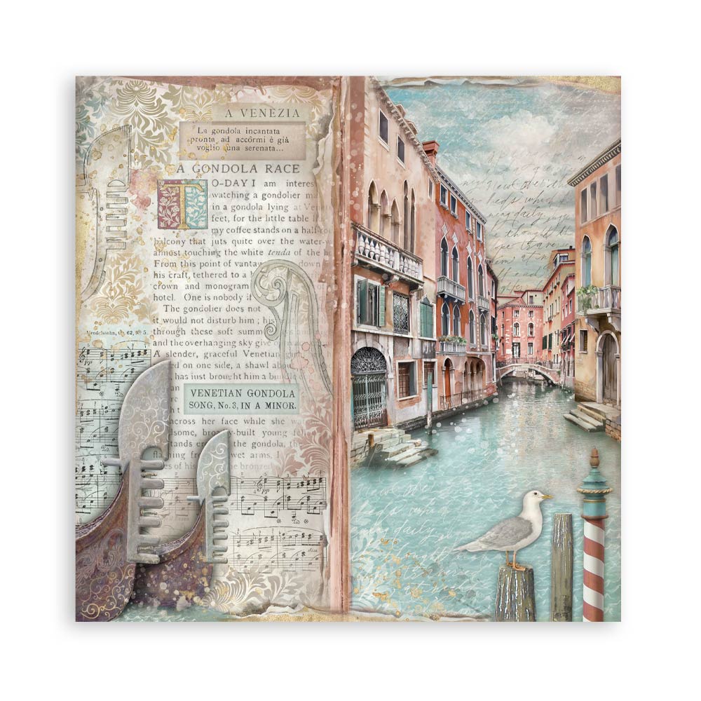 Stamperia Venice City of Art 8x8 Paper Pad