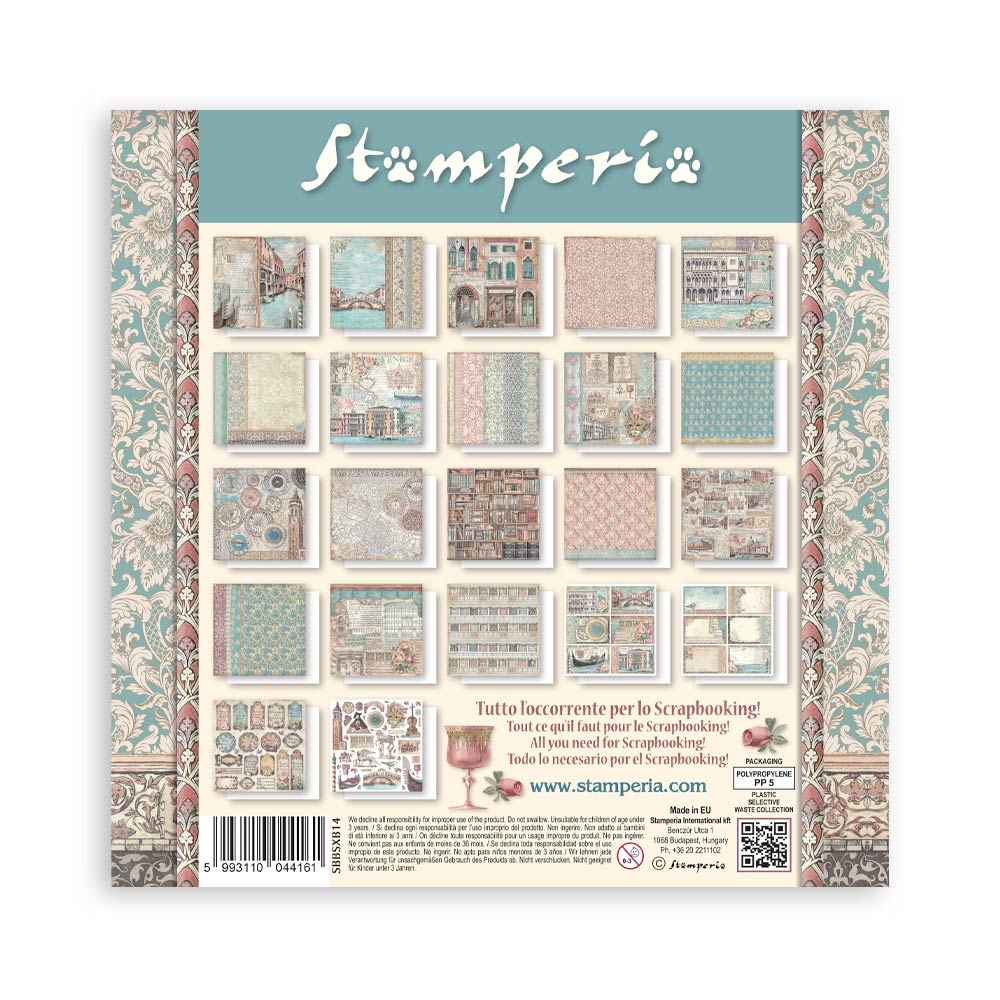Stamperia Venice City of Art 8x8 Paper Pad
