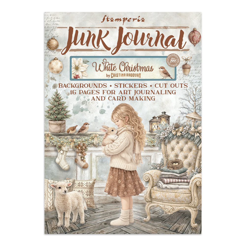 PRE-ORDER Stamperia White Christmas Junk Journal