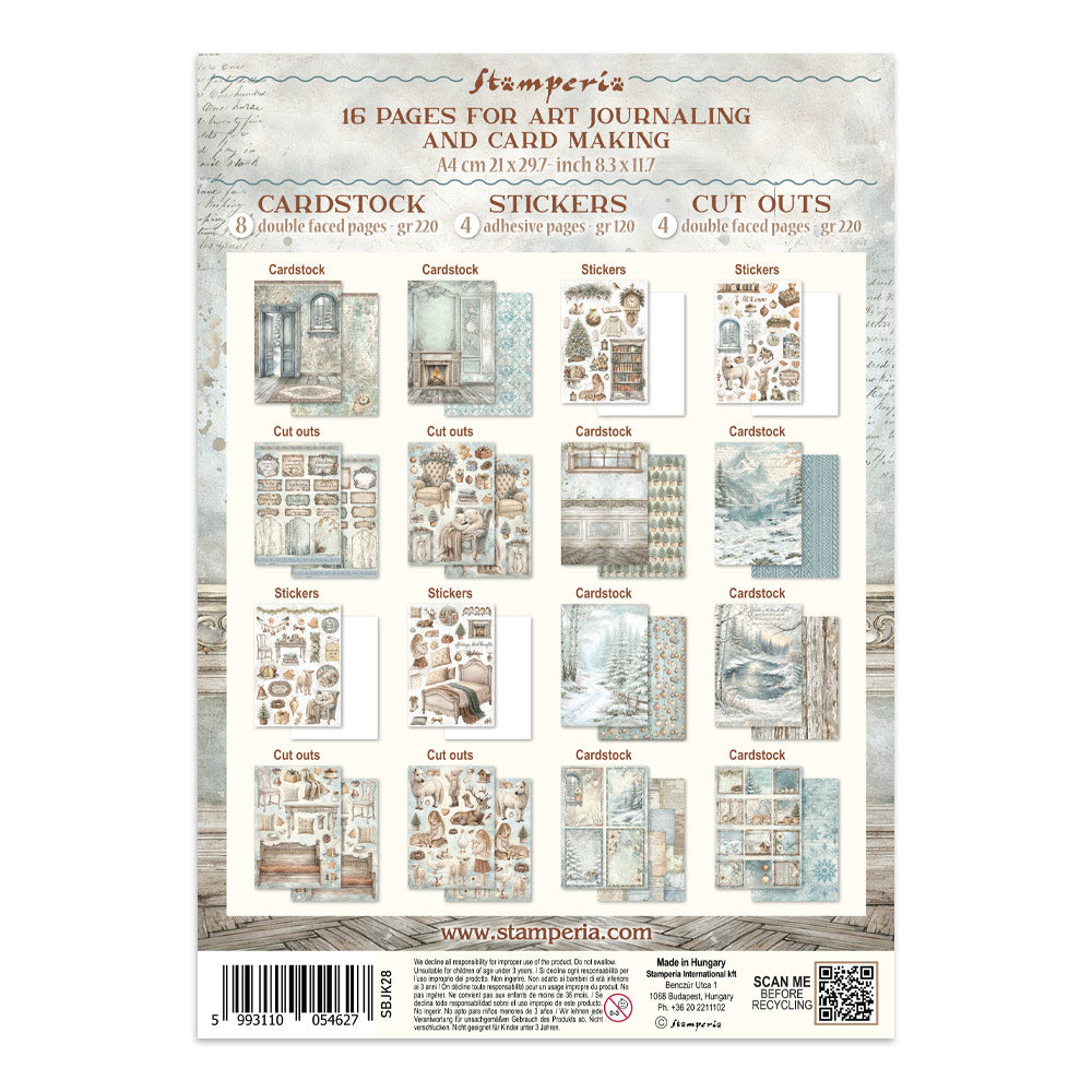 PRE-ORDER Stamperia White Christmas Junk Journal