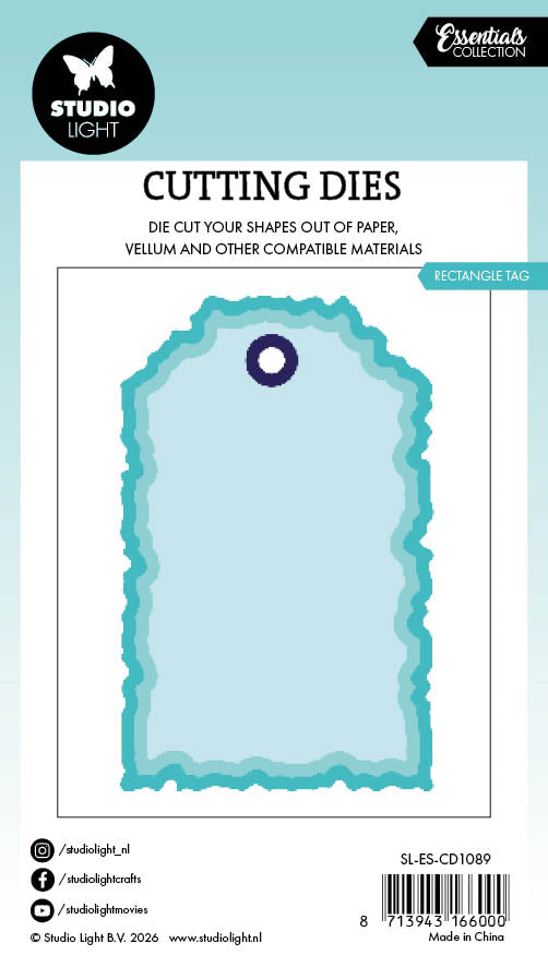 Studio Light Cutting Die Torn Edge Tag Rectangle Essentials