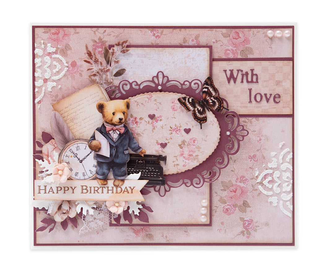 Studio Light Cutting Die Bear Gift Bag Accessories Teddy's Tea Time
