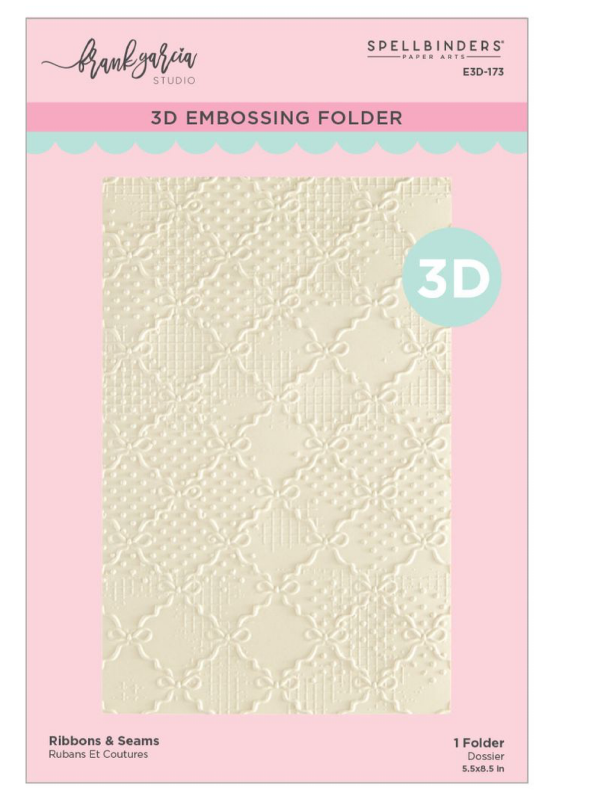 PRE-ORDER Spellbinders Frank Garcia 3D Embossing Folder Ribbons & Seams