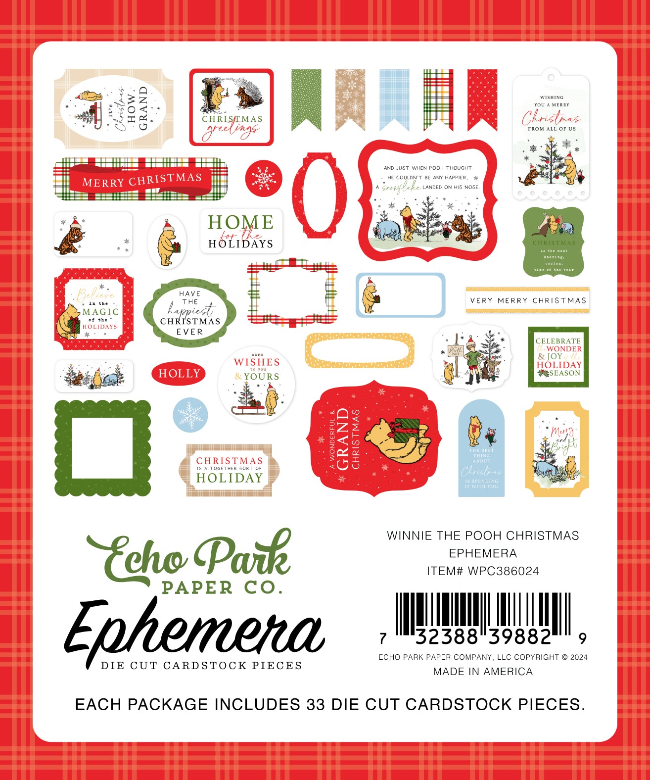 Echo Park Winnie the Pooh Christmas Ephemera