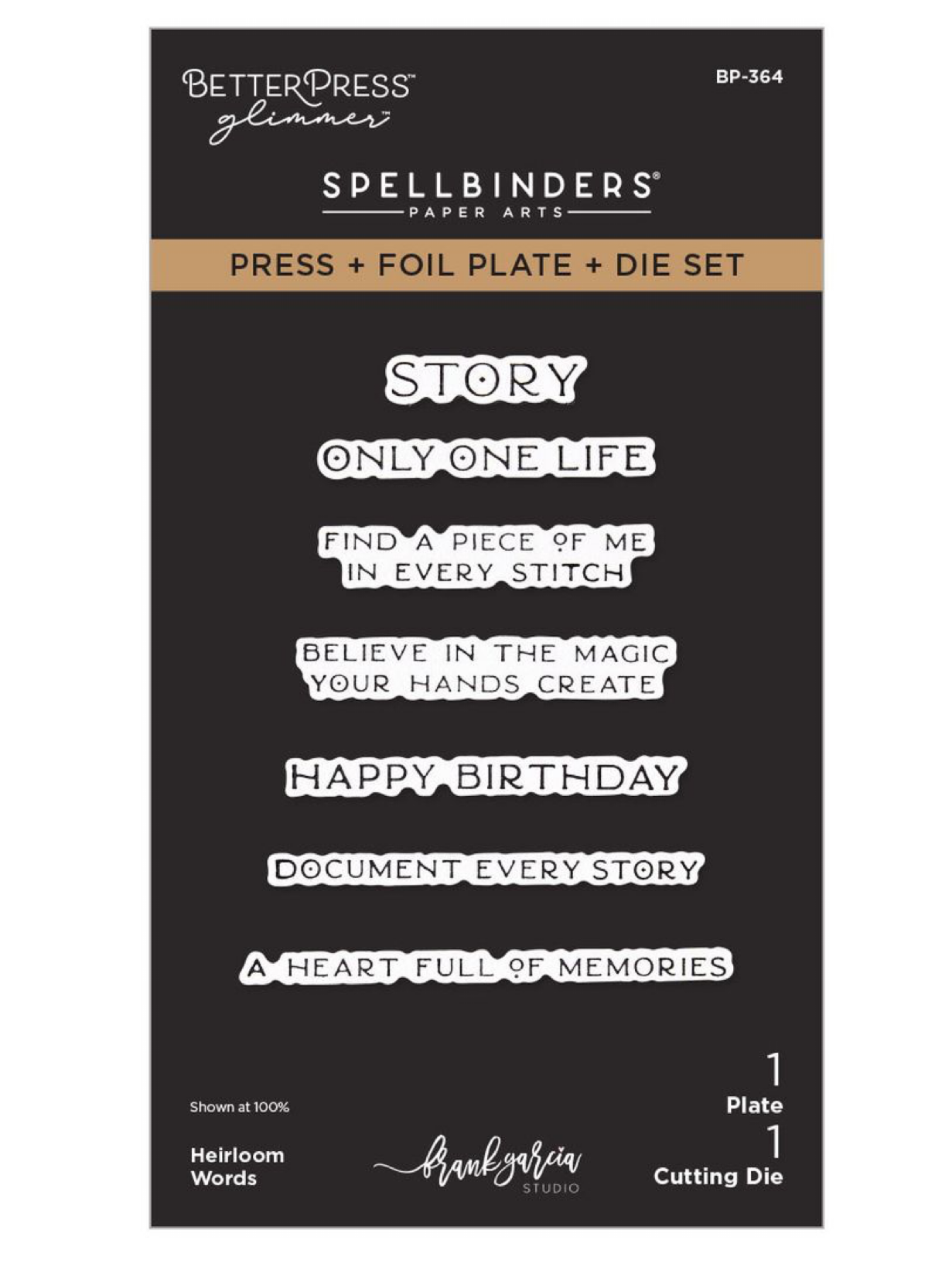 PRE-ORDER Spellbinders Frank Garcia Betterpress Plate & Foil & Die Set